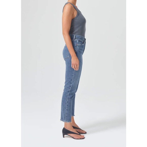 AGOLDE RILEY HIGH RISE STRAIGHT CROP JEAN IN FREQUENCY - Picture 3 of 10